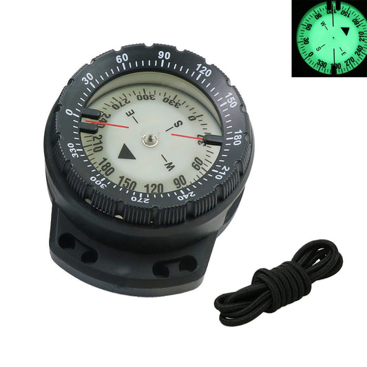 50M Waterproof Fluorescent Wrist Compass with Elastic Rope for Underwater Navigation