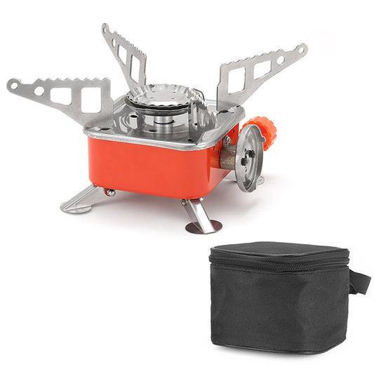 Foldable Outdoor Gas Stove with Adjustable Firepower for Camping and Hiking