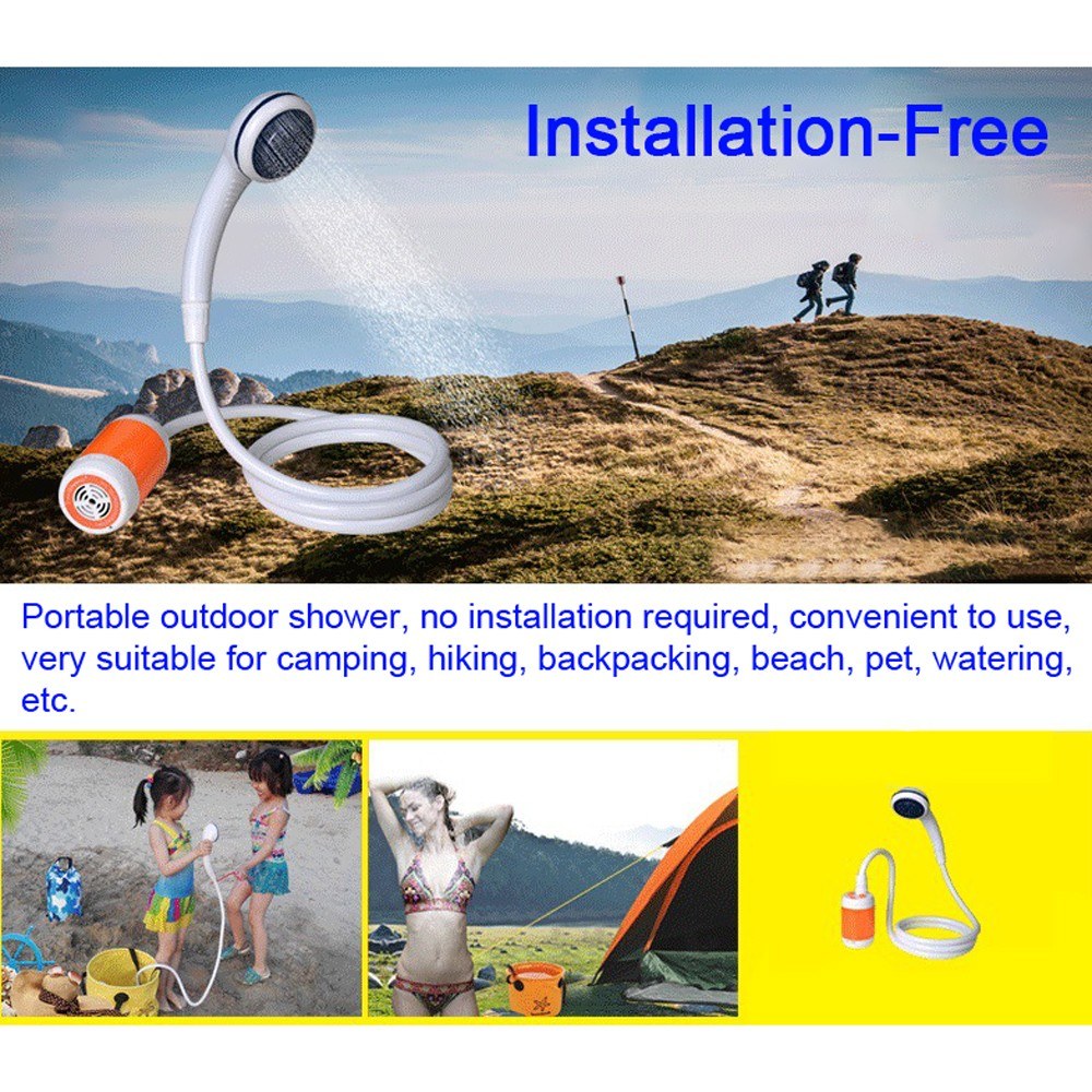 IPX7 Waterproof Portable Electric Camping Shower with 5000mAh Rechargeable Battery