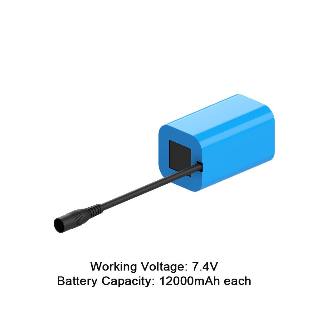 7.4V 12000mAh Rechargeable Battery for Fishing Bait Boat - Replacement Pack, 1pc
