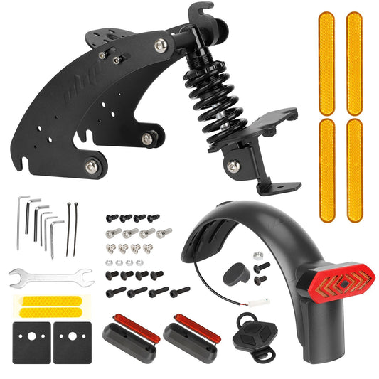 Ulip Electric Scooter Rear Shock Absorber Suspension Kit with LED Taillight, Remote, Mudguard & Wheel Hub Cover for G30 Series