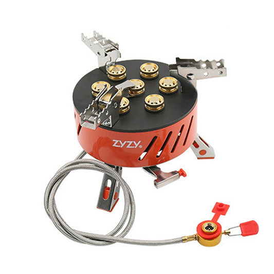 High-Power 17800W Camping Stove - 7-Core Windproof Backpacking Burner with Piezo Ignition, Adjustable Valve & Storage Bag for Outdoor Cooking, Camping, Picnic, Hiking