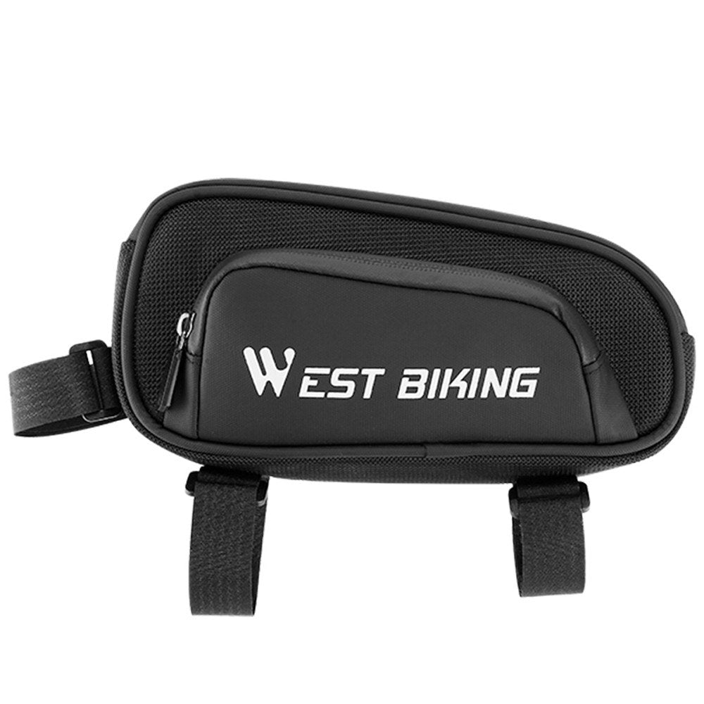 WEST BIKING Waterproof 1.5L Bicycle Front Frame Bag with Smooth Zipper