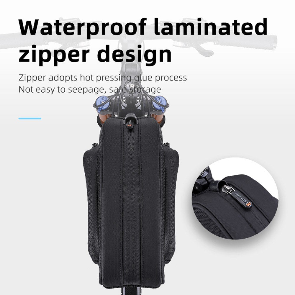 WEST BIKING Waterproof 1.5L Bicycle Front Frame Bag with Smooth Zipper