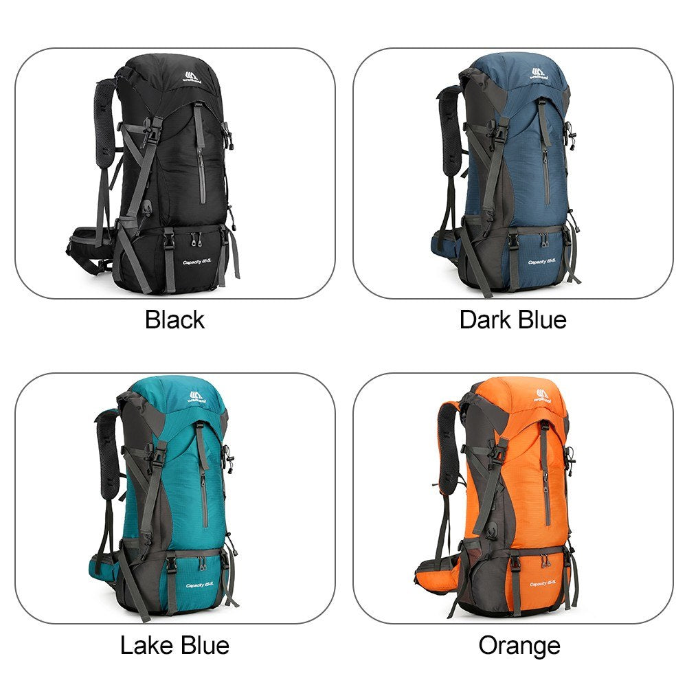 Weikani 70L Water-Resistant Hiking & Camping Backpack with Rain Cover