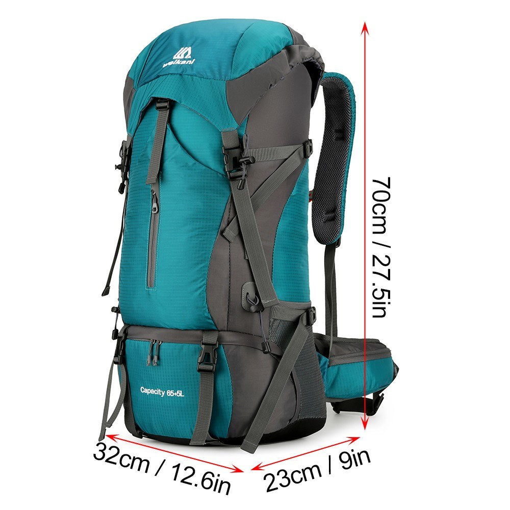 Weikani 70L Water-Resistant Hiking & Camping Backpack with Rain Cover
