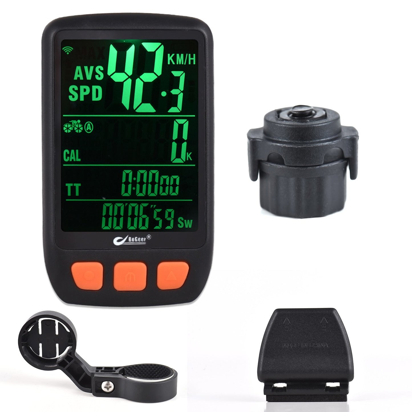 BOGEER Wireless Digital Bike Speedometer with 2.8in LCD Backlight