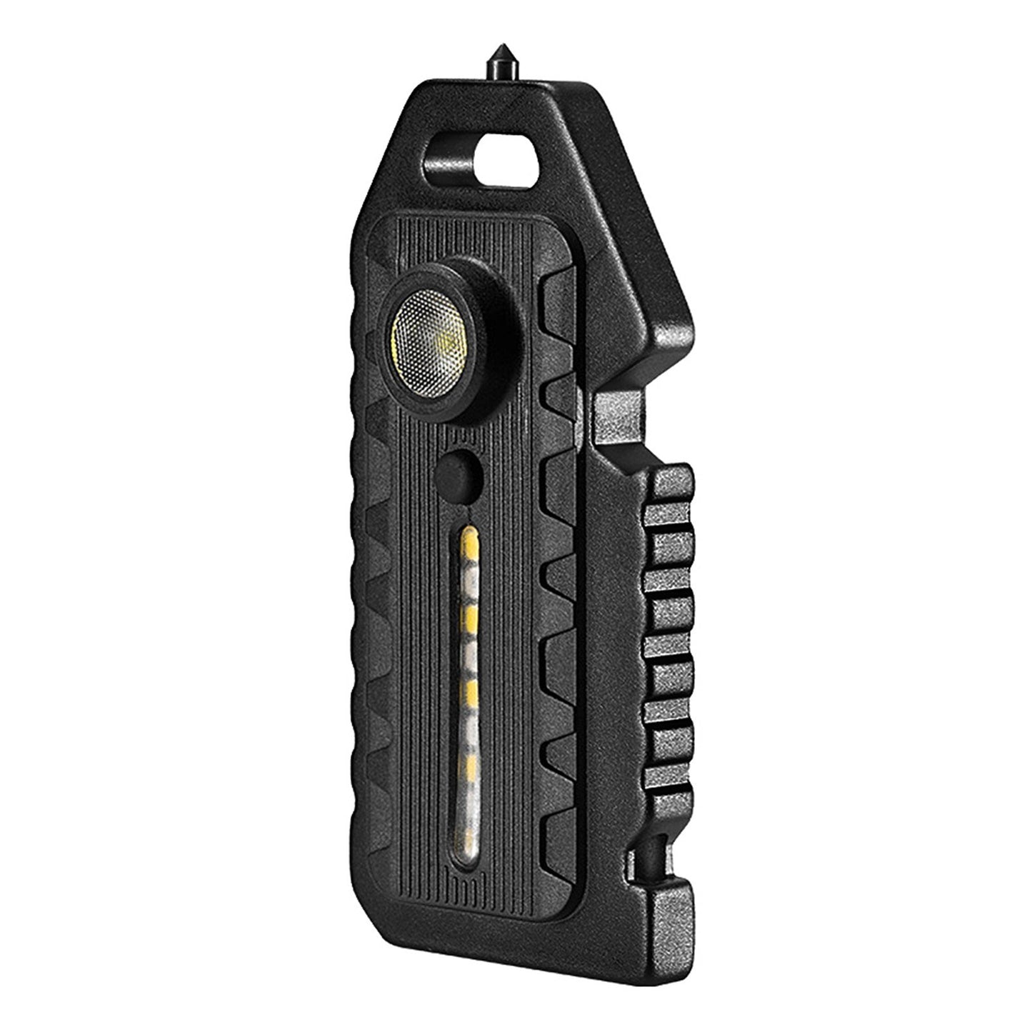 Compact Multi-functional Keychain: LED Flashlight, Whistle, Window Breaker, Bottle Opener, Waterproof & Rechargeable