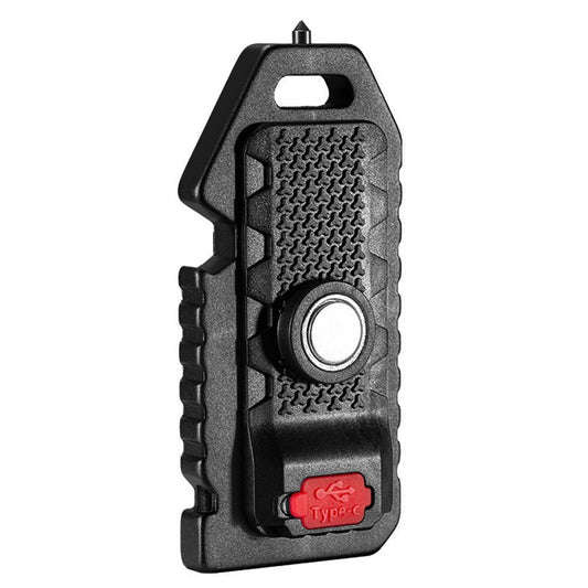 Compact Multi-functional Keychain: LED Flashlight, Whistle, Window Breaker, Bottle Opener, Waterproof & Rechargeable