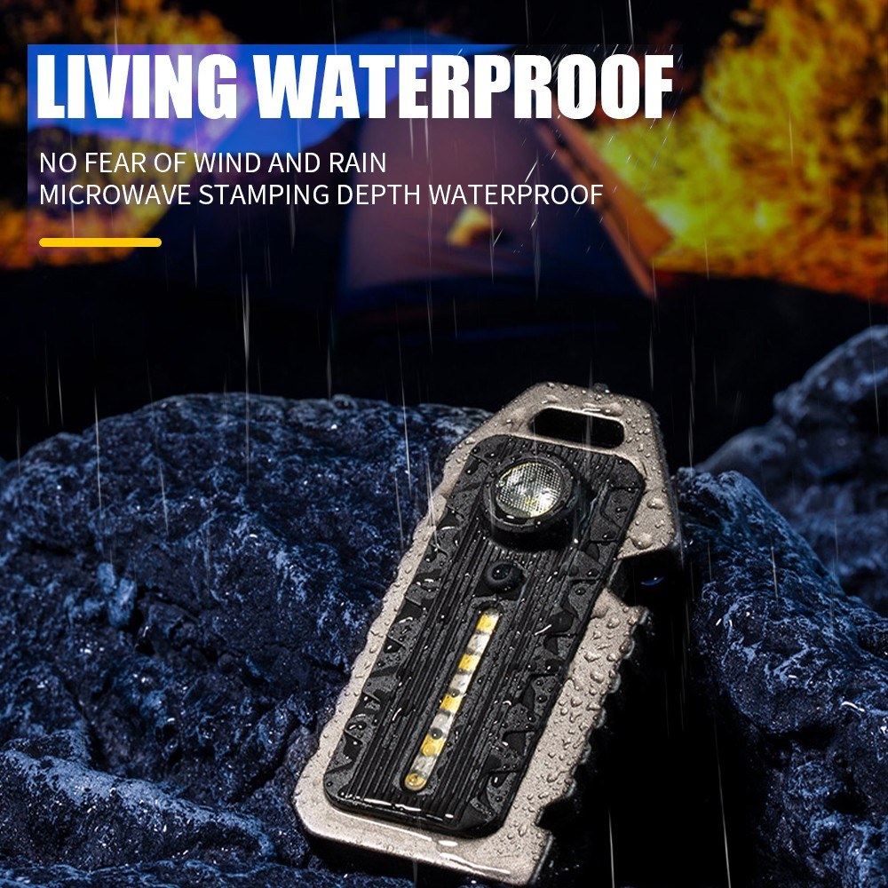 Compact Multi-functional Keychain: LED Flashlight, Whistle, Window Breaker, Bottle Opener, Waterproof & Rechargeable
