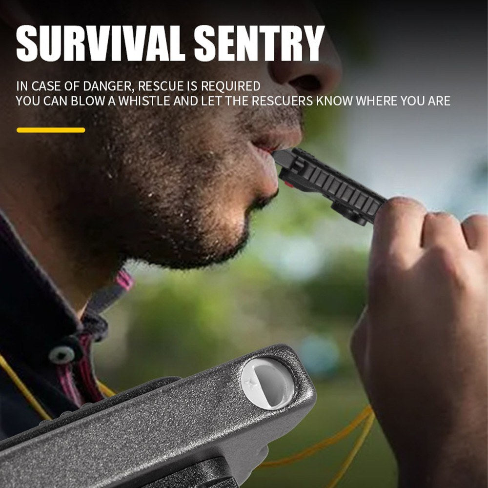 Compact Multi-functional Keychain: LED Flashlight, Whistle, Window Breaker, Bottle Opener, Waterproof & Rechargeable