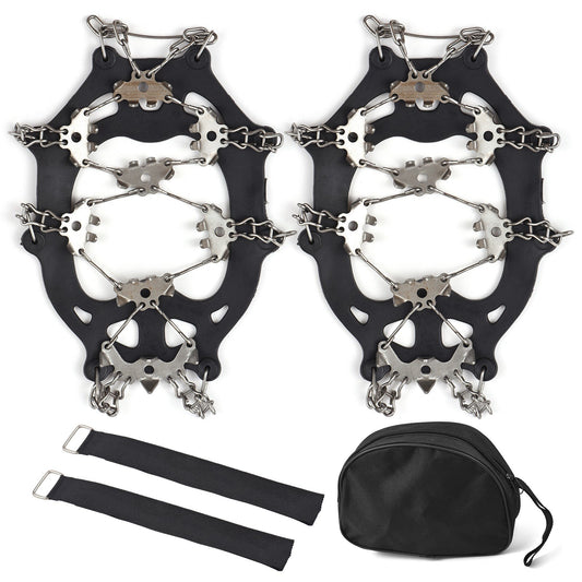 Stainless Steel 32-Tooth Ice Claw Anti-Slip Shoe Covers for Snow and Ice