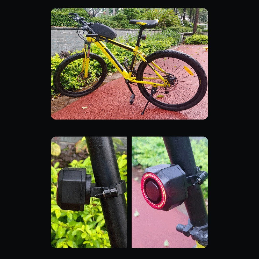Rechargeable USB Bike Tail Light with Brake Sensor & Alarm