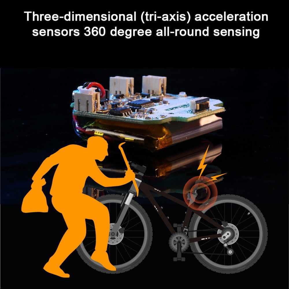 Rechargeable USB Bike Tail Light with Brake Sensor & Alarm