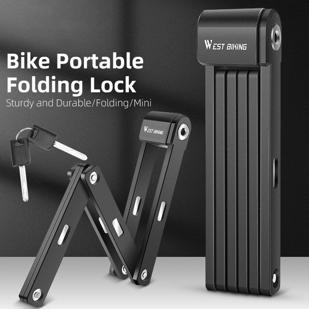 WEST BIKING Foldable Anti-Theft Bike Lock for Electric Bikes, Bicycles, and Motorcycles