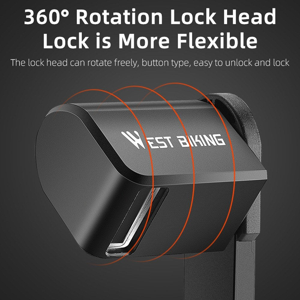 WEST BIKING Foldable Anti-Theft Bike Lock for Electric Bikes, Bicycles, and Motorcycles