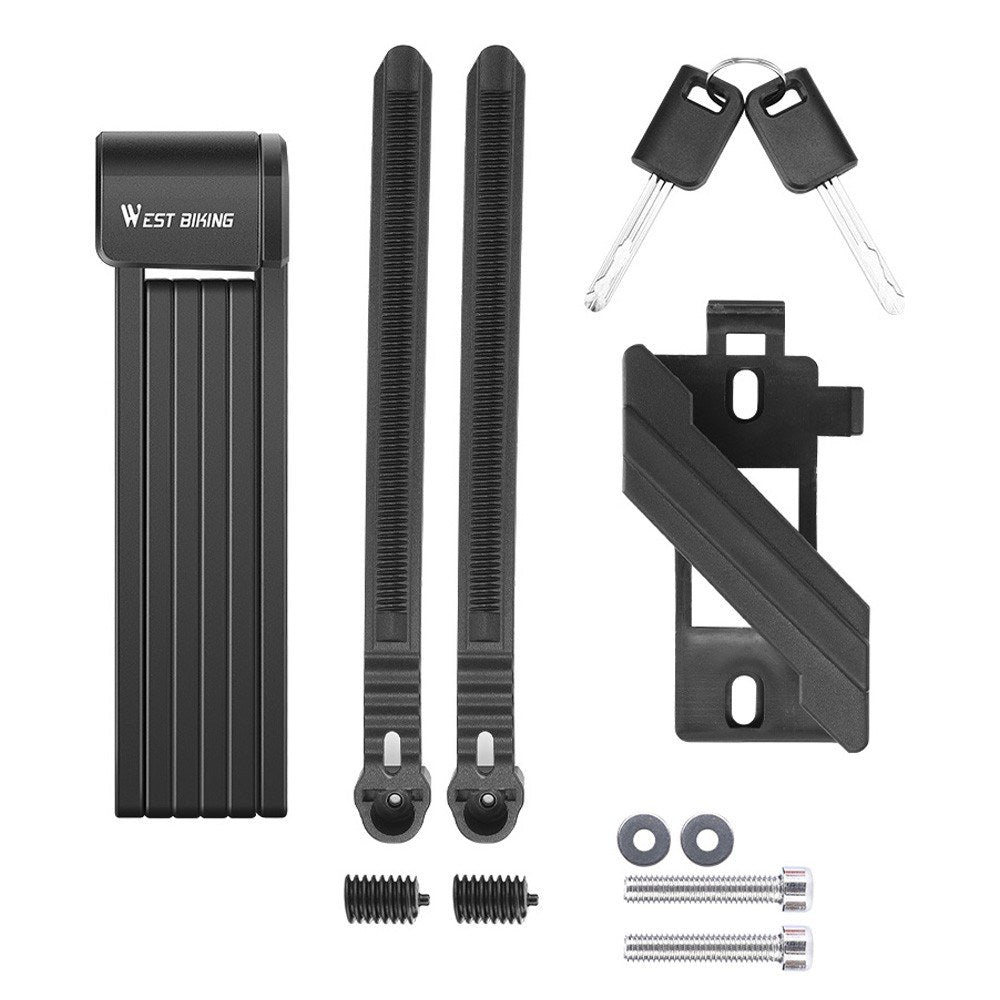 WEST BIKING Foldable Anti-Theft Bike Lock for Electric Bikes, Bicycles, and Motorcycles
