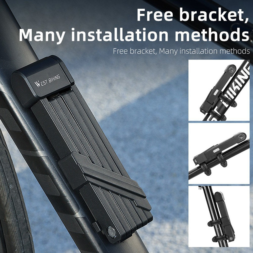 WEST BIKING Foldable Anti-Theft Bike Lock for Electric Bikes, Bicycles, and Motorcycles