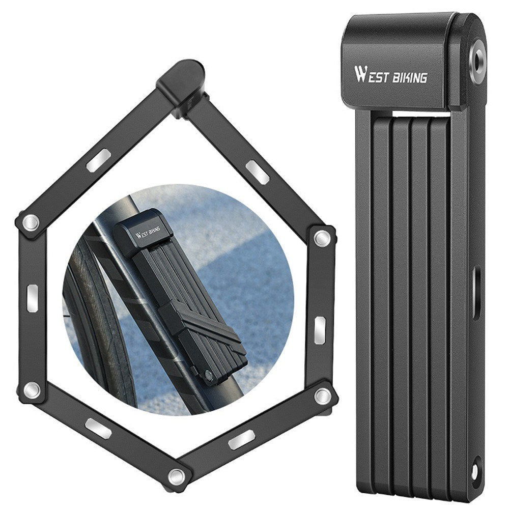 WEST BIKING Foldable Anti-Theft Bike Lock for Electric Bikes, Bicycles, and Motorcycles