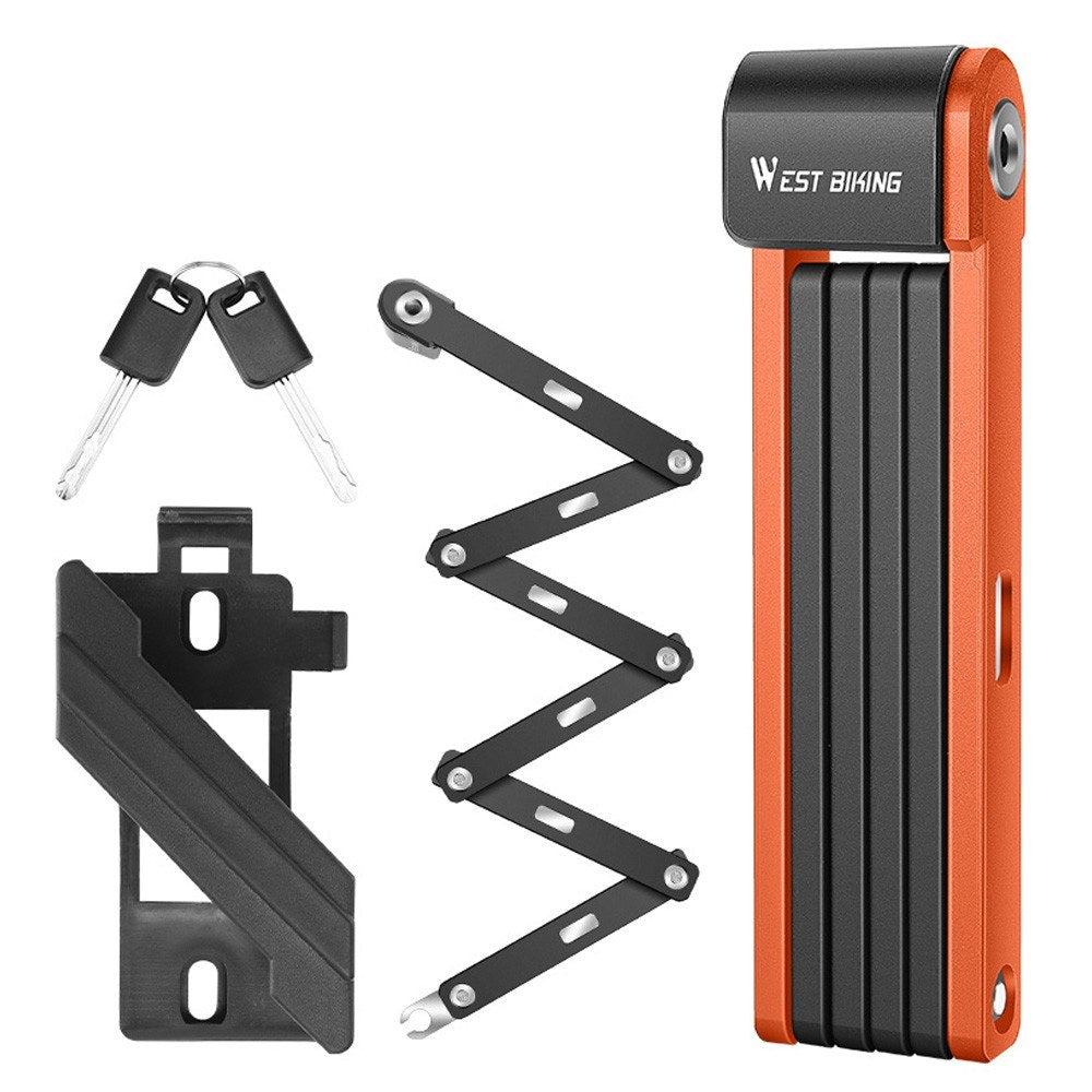 WEST BIKING Foldable Anti-Theft Bike Lock for Electric Bikes, Bicycles, and Motorcycles