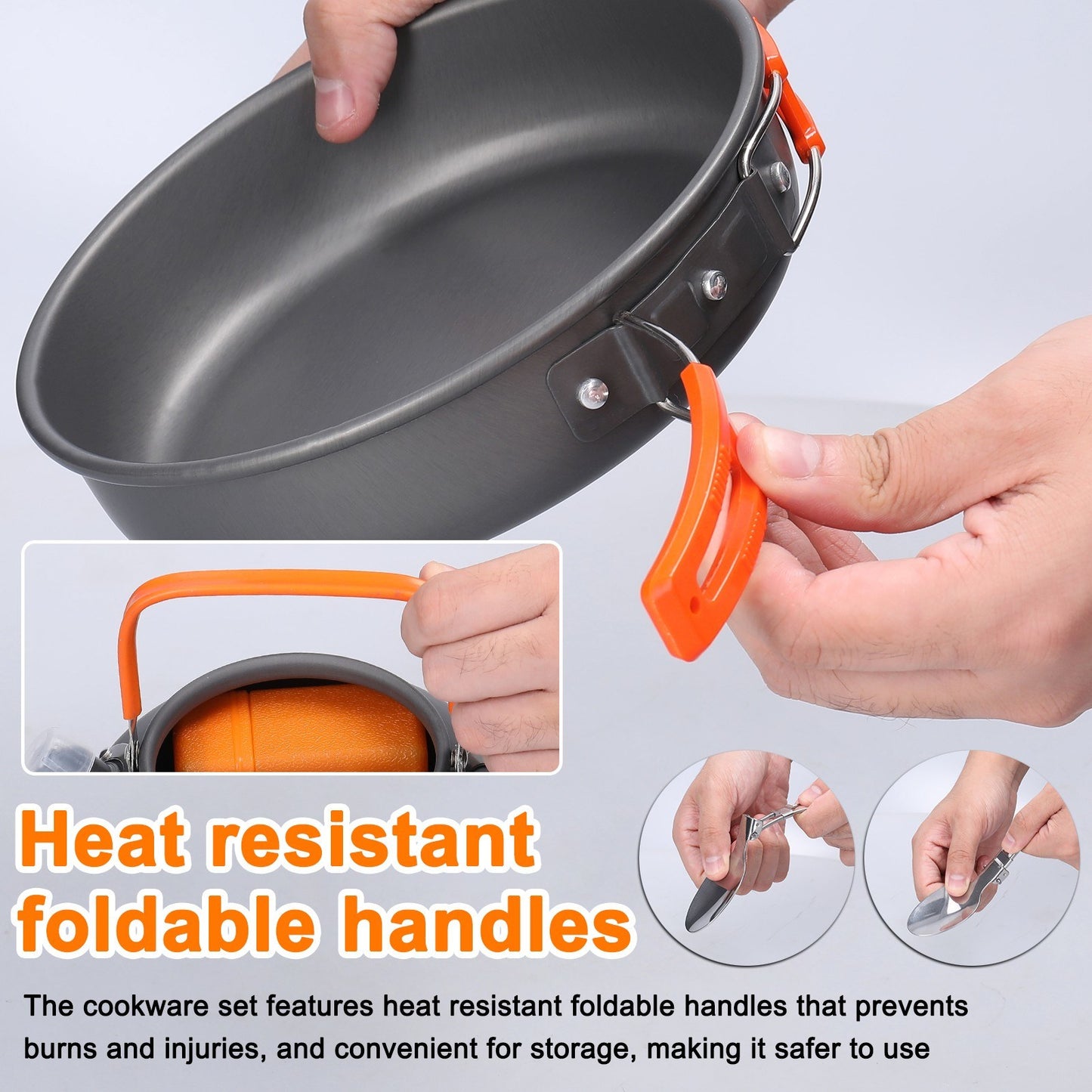 Portable Outdoor Cookware Set: Aluminum Pot, Pan, Kettle, Cups, Stove for Camping, Hiking, Backpacking, Fishing