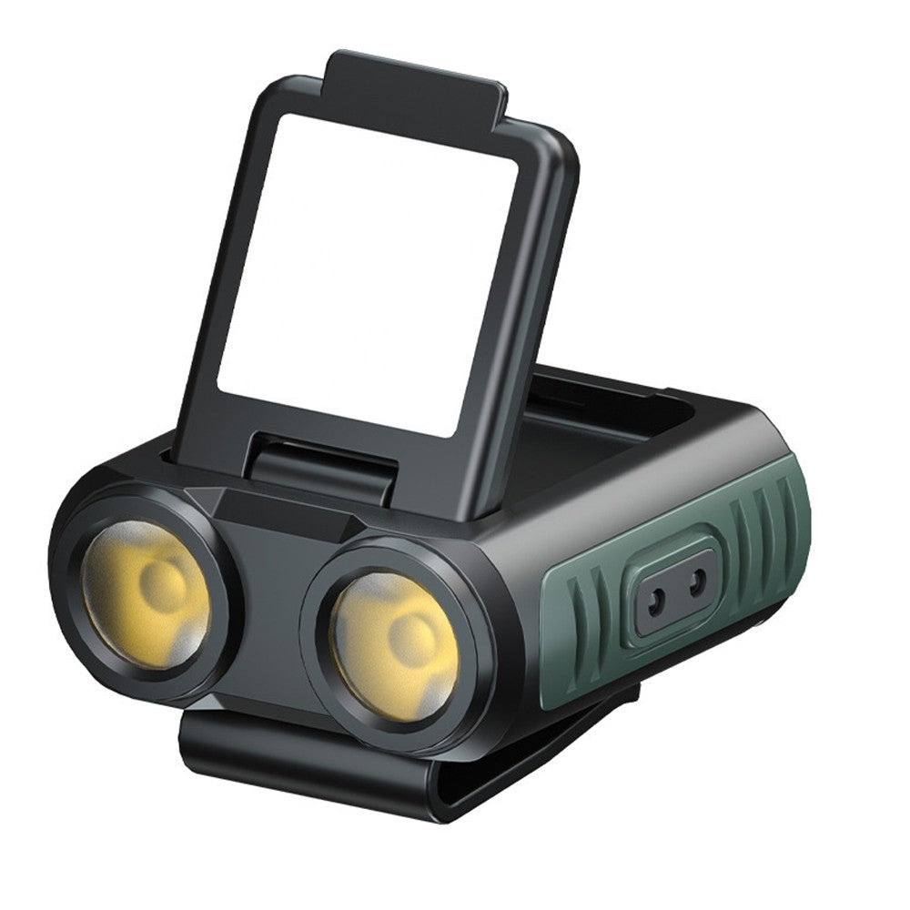 USB Rechargeable Wave Sensing Headlamp - Waterproof Clip-On Hat Light for Camping & Fishing
