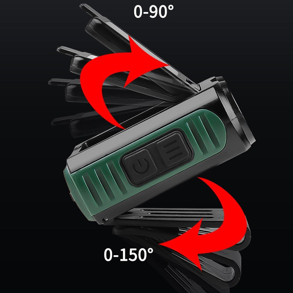 USB Rechargeable Wave Sensing Headlamp - Waterproof Clip-On Hat Light for Camping & Fishing