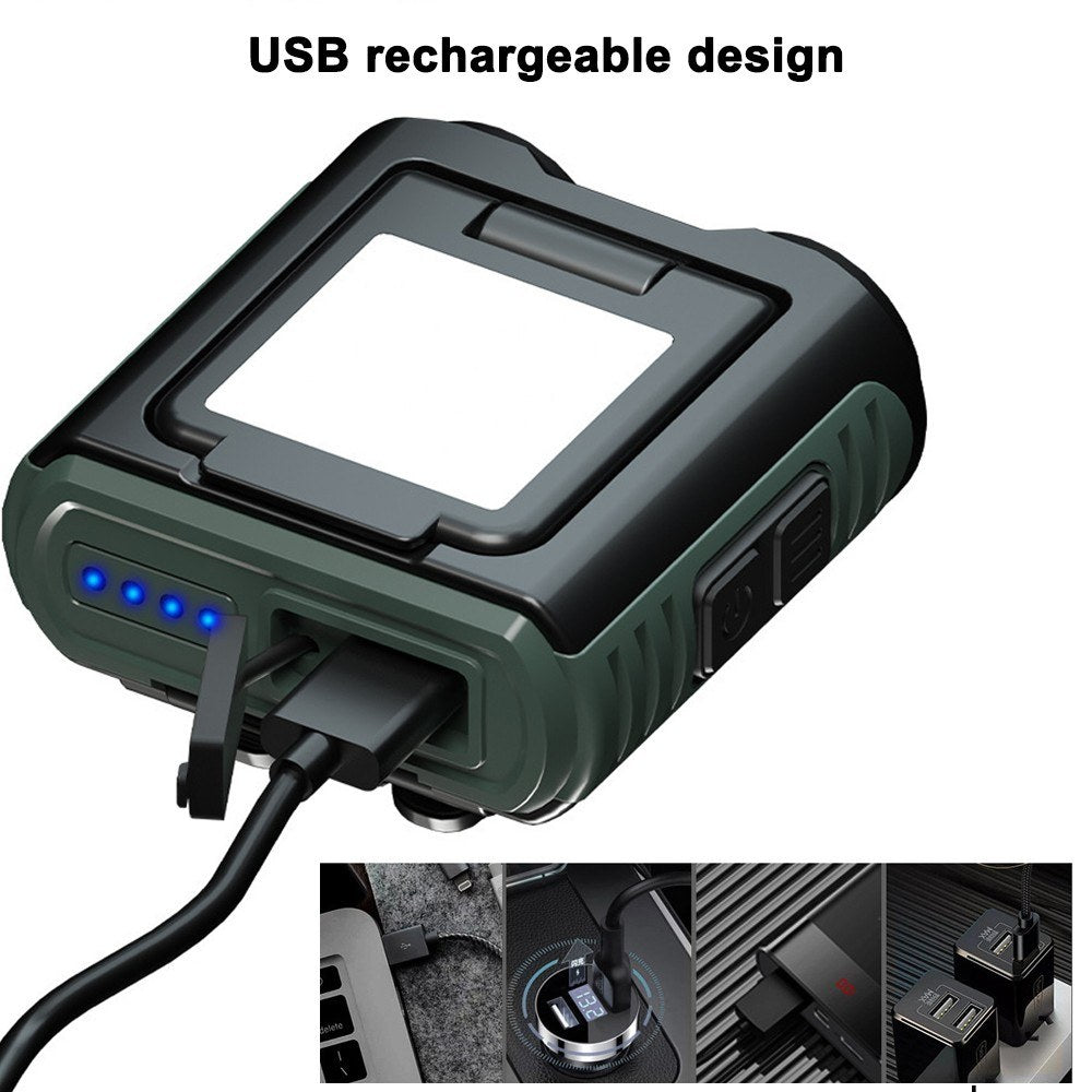 USB Rechargeable Wave Sensing Headlamp - Waterproof Clip-On Hat Light for Camping & Fishing