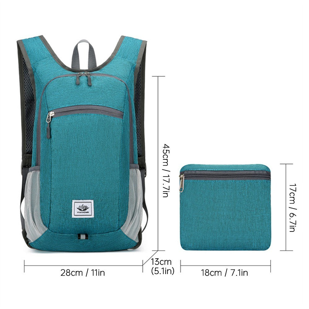 Lightweight 16L Foldable Waterproof Backpack - VANAHEIMR Travel Hiking Cycling Daypack for Men & Women