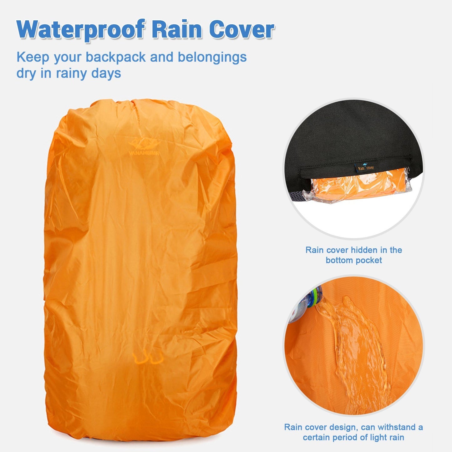 VANAHEIMR 50L Waterproof Hiking Backpack with Rain Cover and Shoe Compartment for Camping, Travel, and Climbing