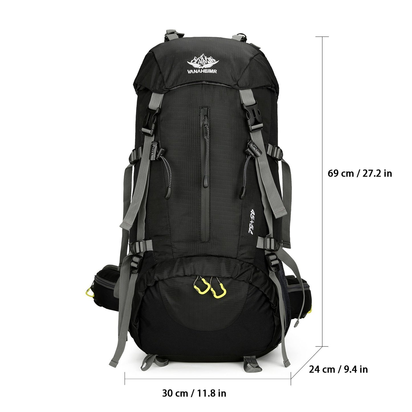 VANAHEIMR 50L Waterproof Hiking Backpack with Rain Cover and Shoe Compartment for Camping, Travel, and Climbing