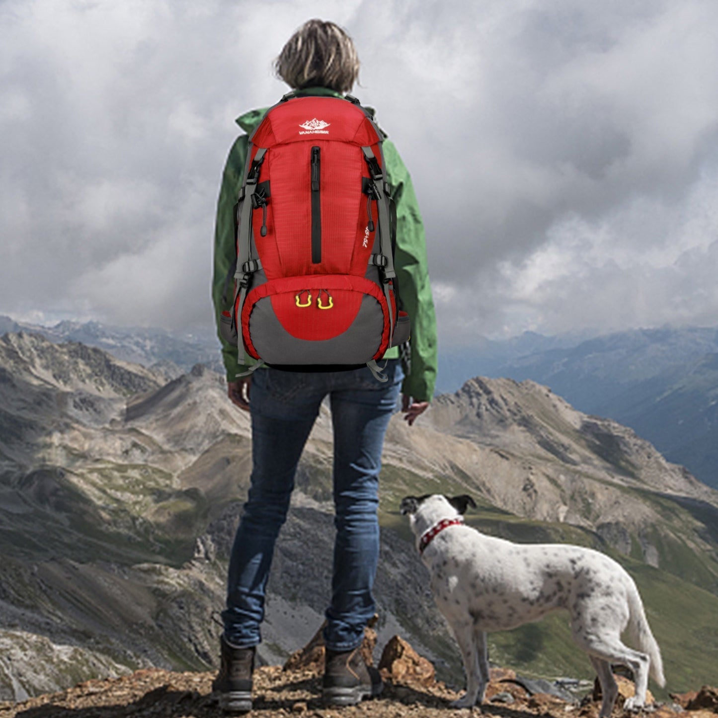 VANAHEIMR 50L Waterproof Hiking Backpack with Rain Cover and Shoe Compartment for Camping, Travel, and Climbing