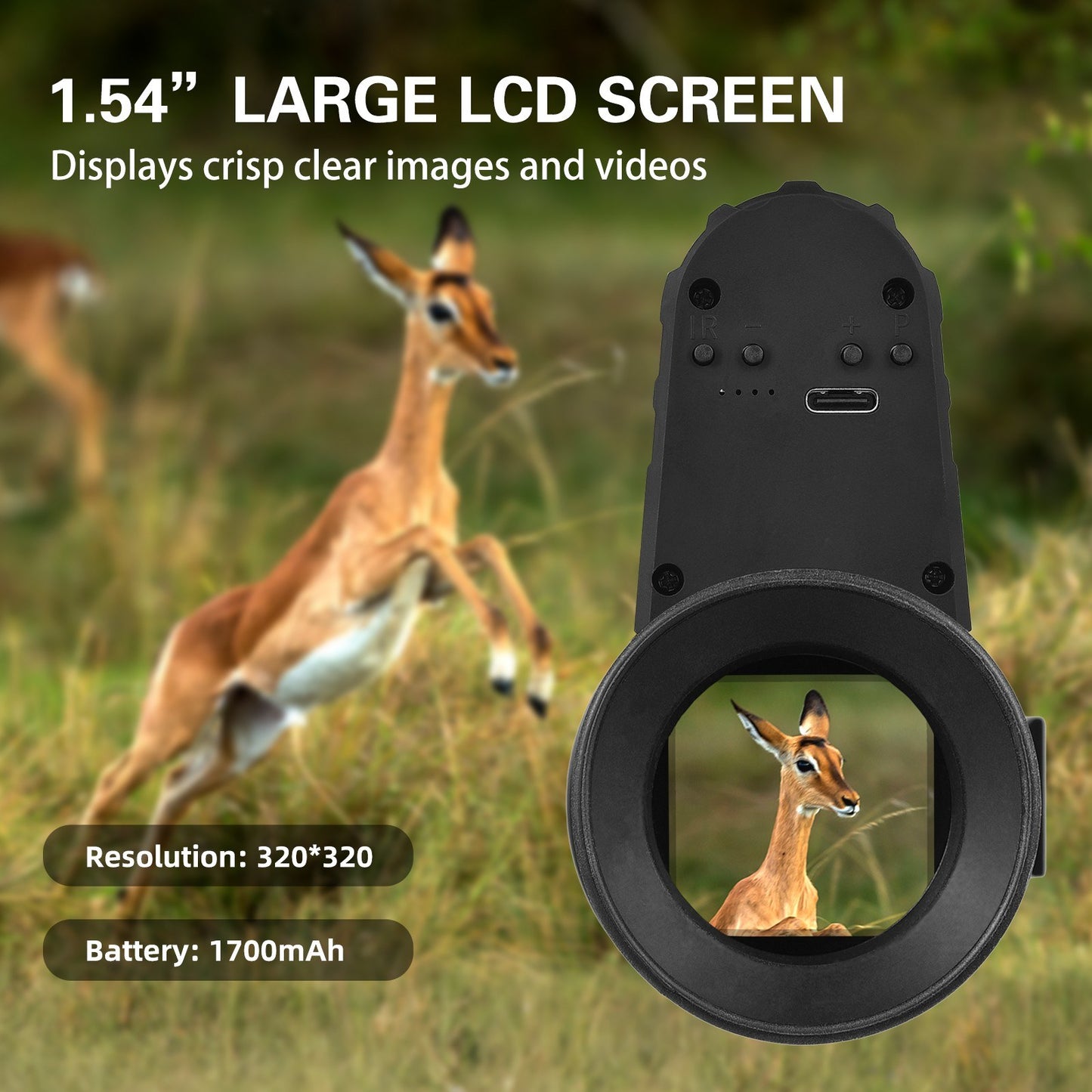 Digital Night Vision Monocular with Cross Cursor & 300m Infrared Scope