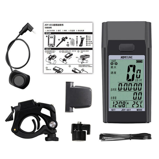 Joycune Wireless Bike Computer: LED Front Light, Horn & Speedometer