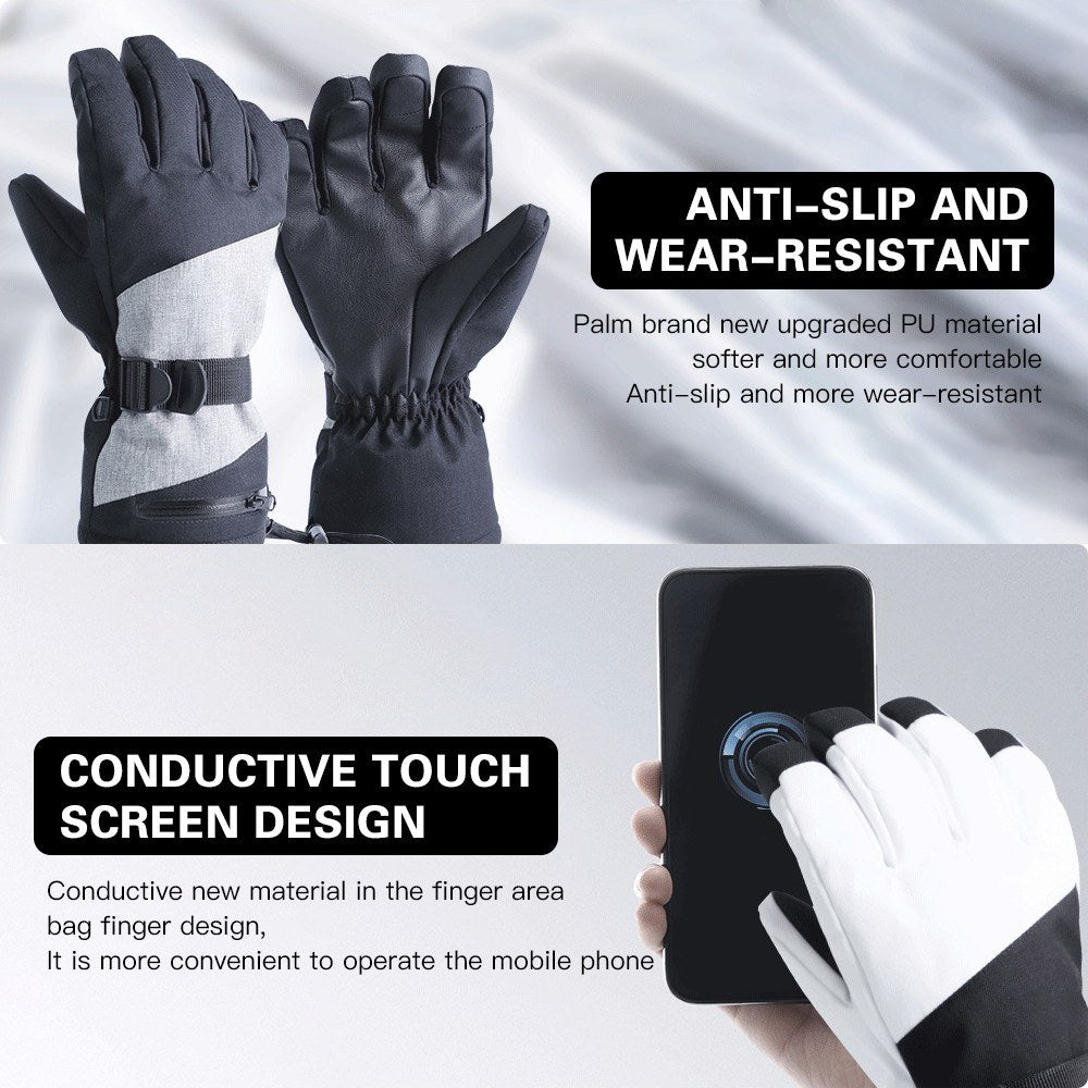 Waterproof & Windproof Touchscreen Ski Snow Gloves for Men & Women - Cycling, Snowboarding, Driving, Outdoor Work