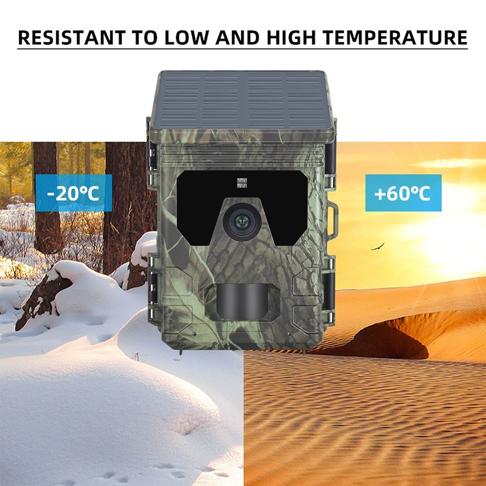 4G Solar Hunting Camera with 2.0-inch TFT, 2K 30MP, Infrared, APP Remote & Online Video