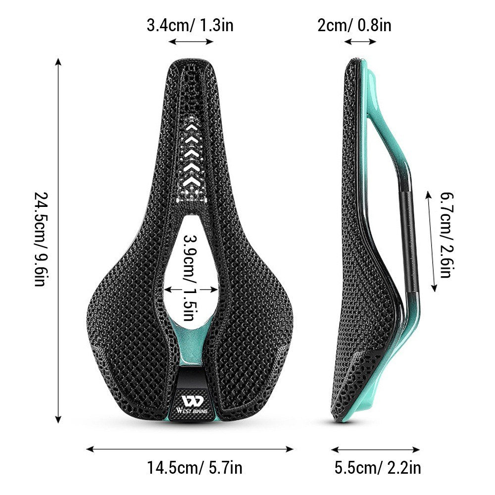 Ultralight 3D Printed Carbon Fiber Bicycle Saddle - Breathable Road Bike Seat by WEST BIKING
