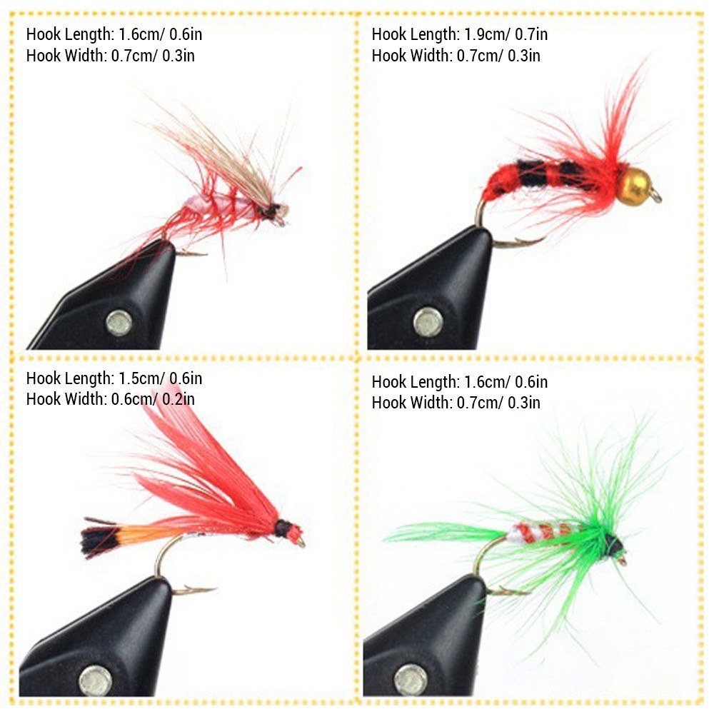 100pcs Fly Fishing Flies Kit with Box - Dry & Wet Assortment for Trout & Bass