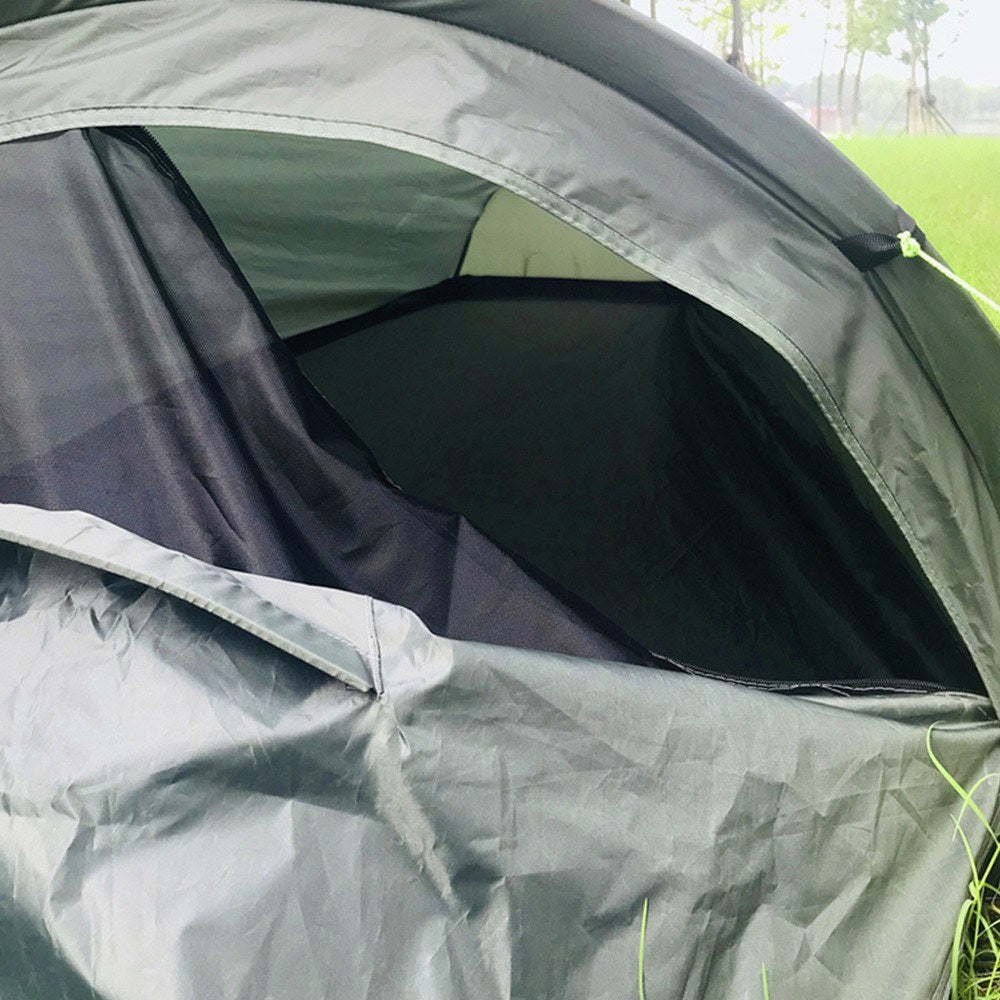 Lightweight Solo Backpacking Tent with Ground Cloth and Sleeping Bag Integration