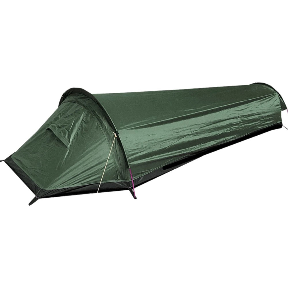 Lightweight Solo Backpacking Tent with Ground Cloth and Sleeping Bag Integration