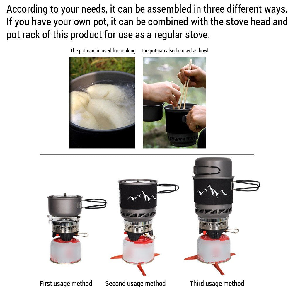 Portable Windproof Camping Stove and Cookware Set