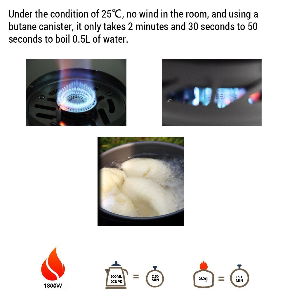 Portable Windproof Camping Stove and Cookware Set