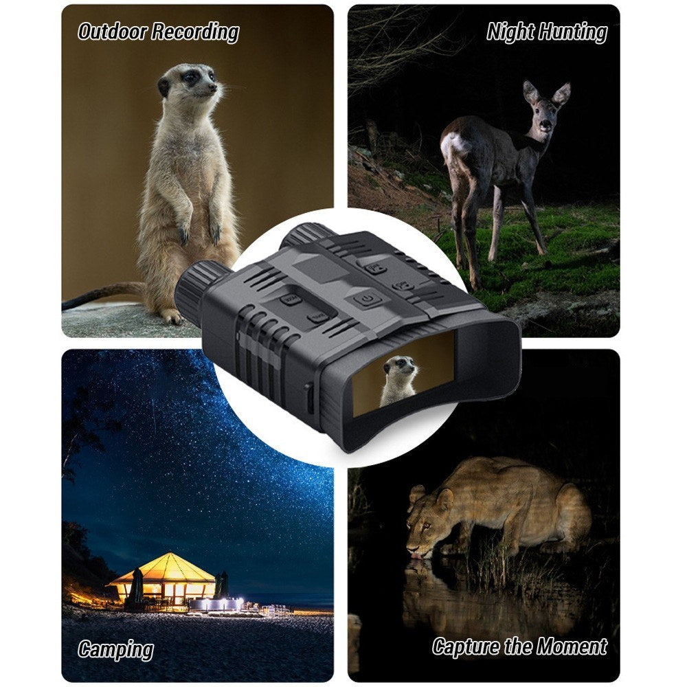 Waterproof 4K Night Vision Binoculars, 10X Digital Zoom, 3.2 Screen, Infrared WiFi