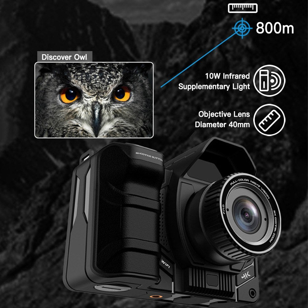 Night Vision Goggles with 4.2-Inch OLED Screen, 4K 40MP Camera, 7-Level Infrared, 10X Zoom, 5G WiFi, 64GB Memory Card