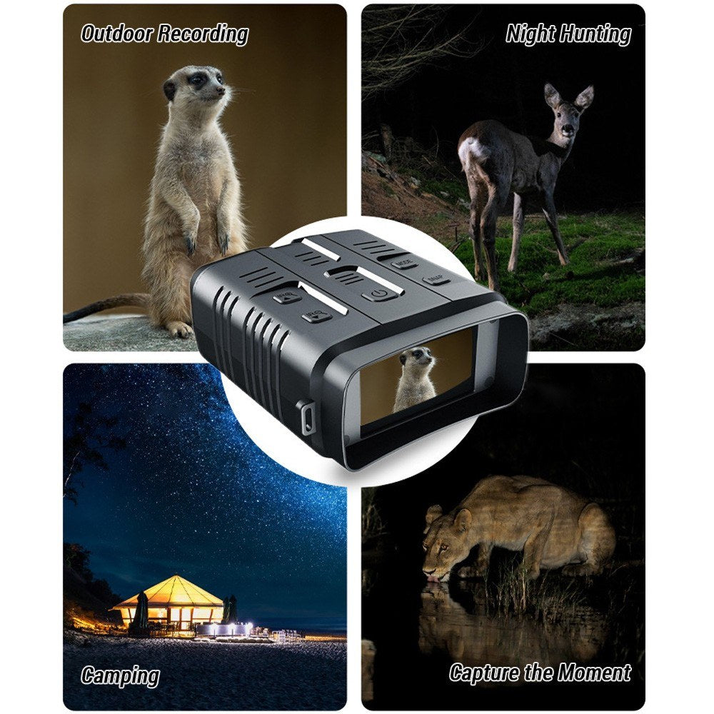 4K Infrared Night Vision Binoculars with 10X Digital Zoom & 3-Inch Screen, WiFi Enabled