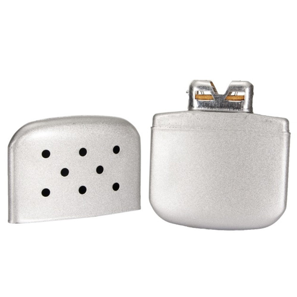 Portable Metal Pocket Hand Warmer with Pouch for Outdoor Activities