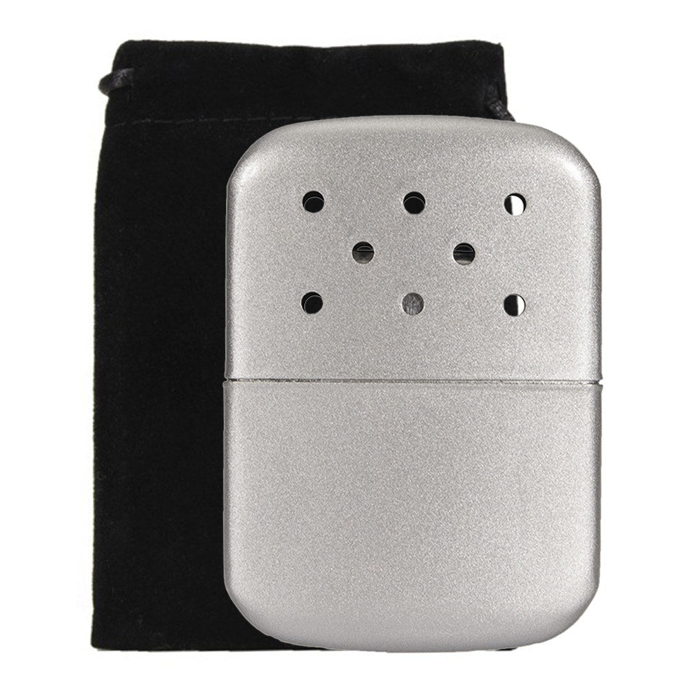 Portable Metal Pocket Hand Warmer with Pouch for Outdoor Activities