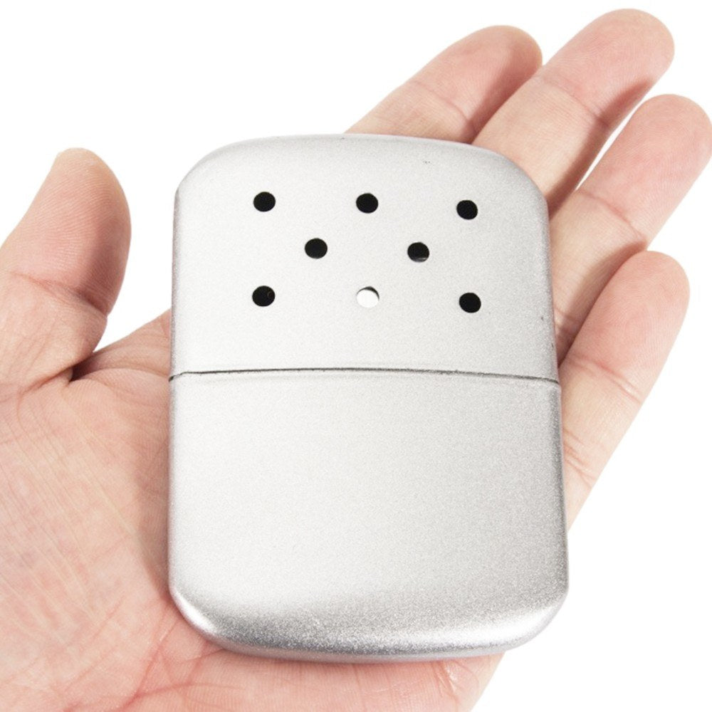 Portable Metal Pocket Hand Warmer with Pouch for Outdoor Activities