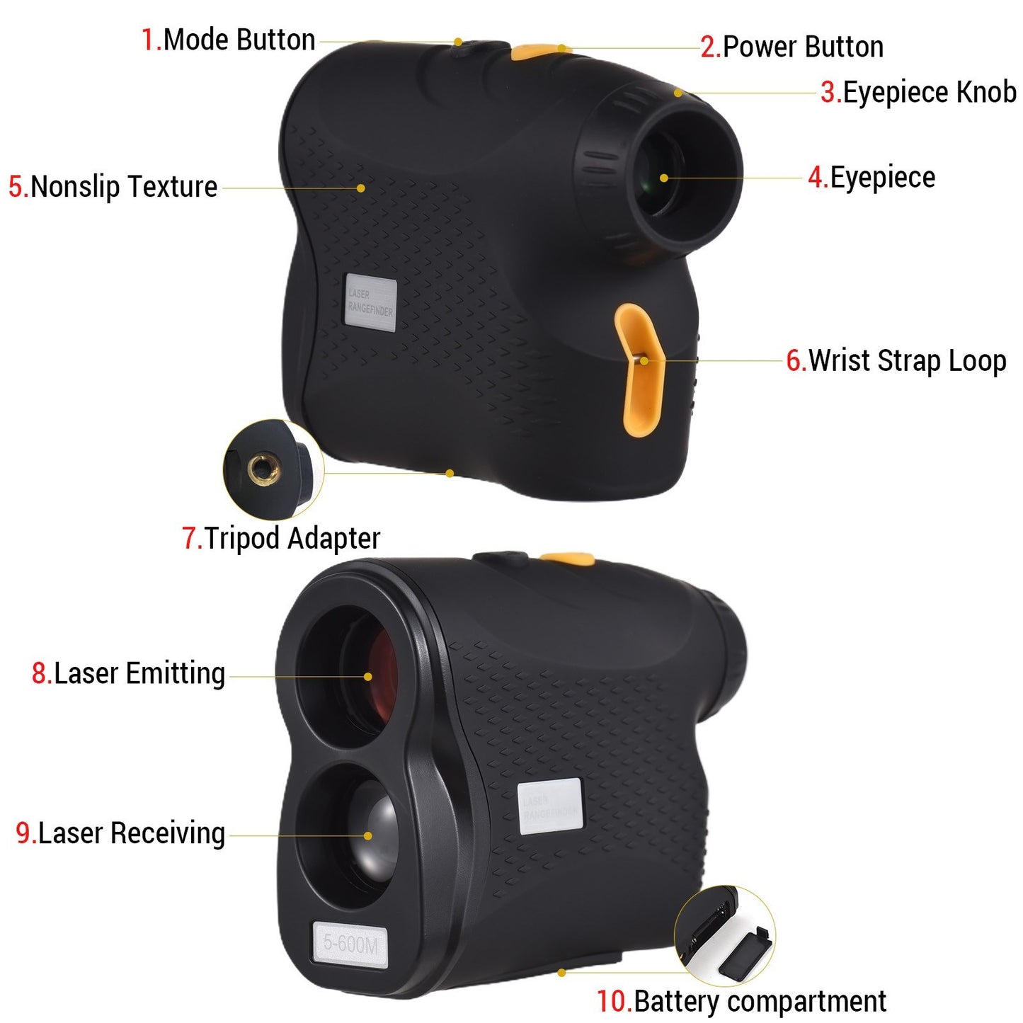 Golf Rangefinder 1000M 6X Magnification Digital Monocular Telescope for Hunting