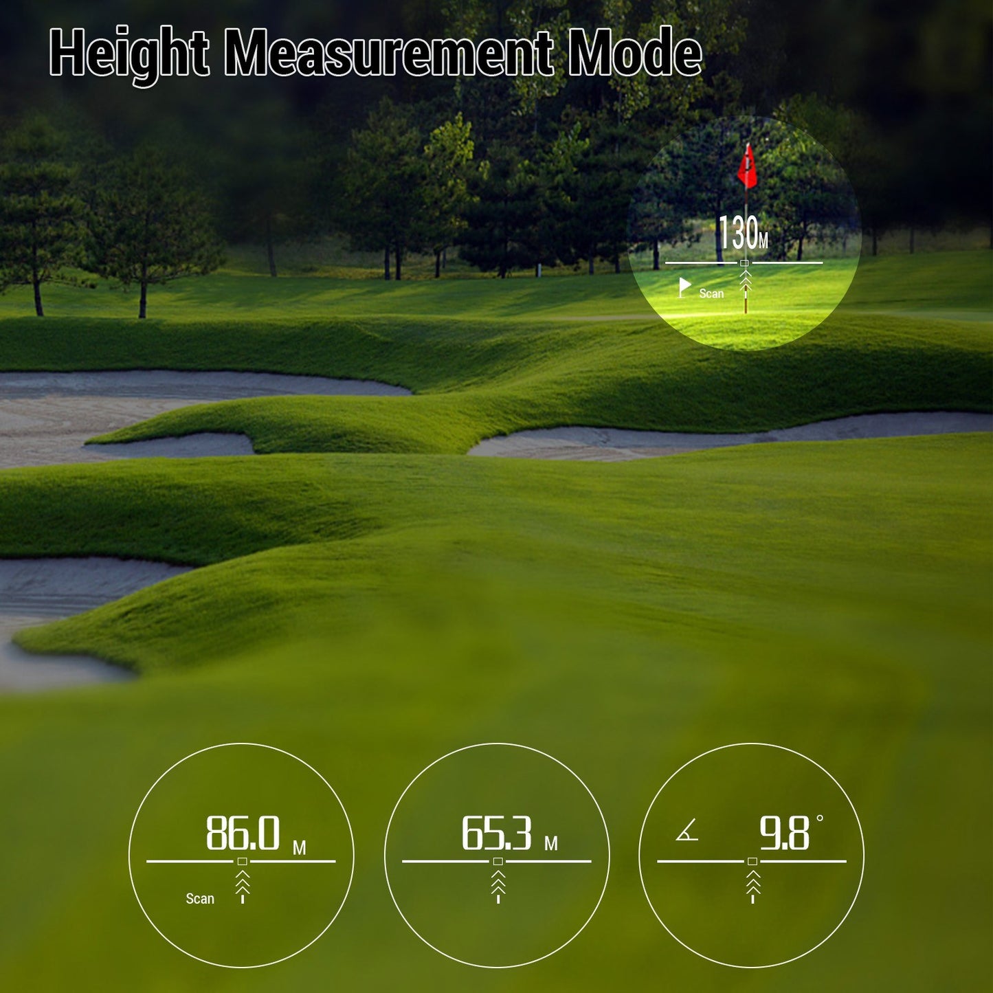 Golf Rangefinder 1000M 6X Magnification Digital Monocular Telescope for Hunting